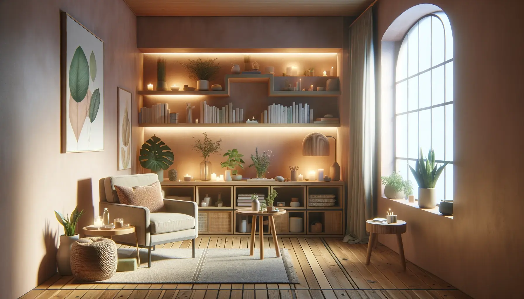 a calm, cozy home environment