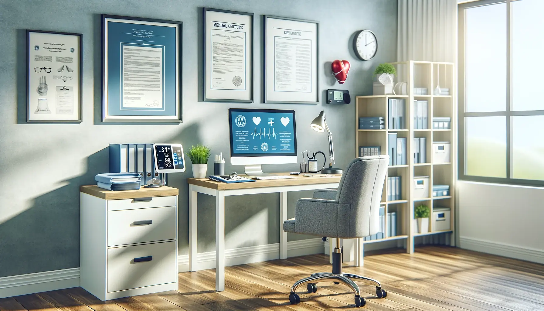 the bright office of a medical doctor